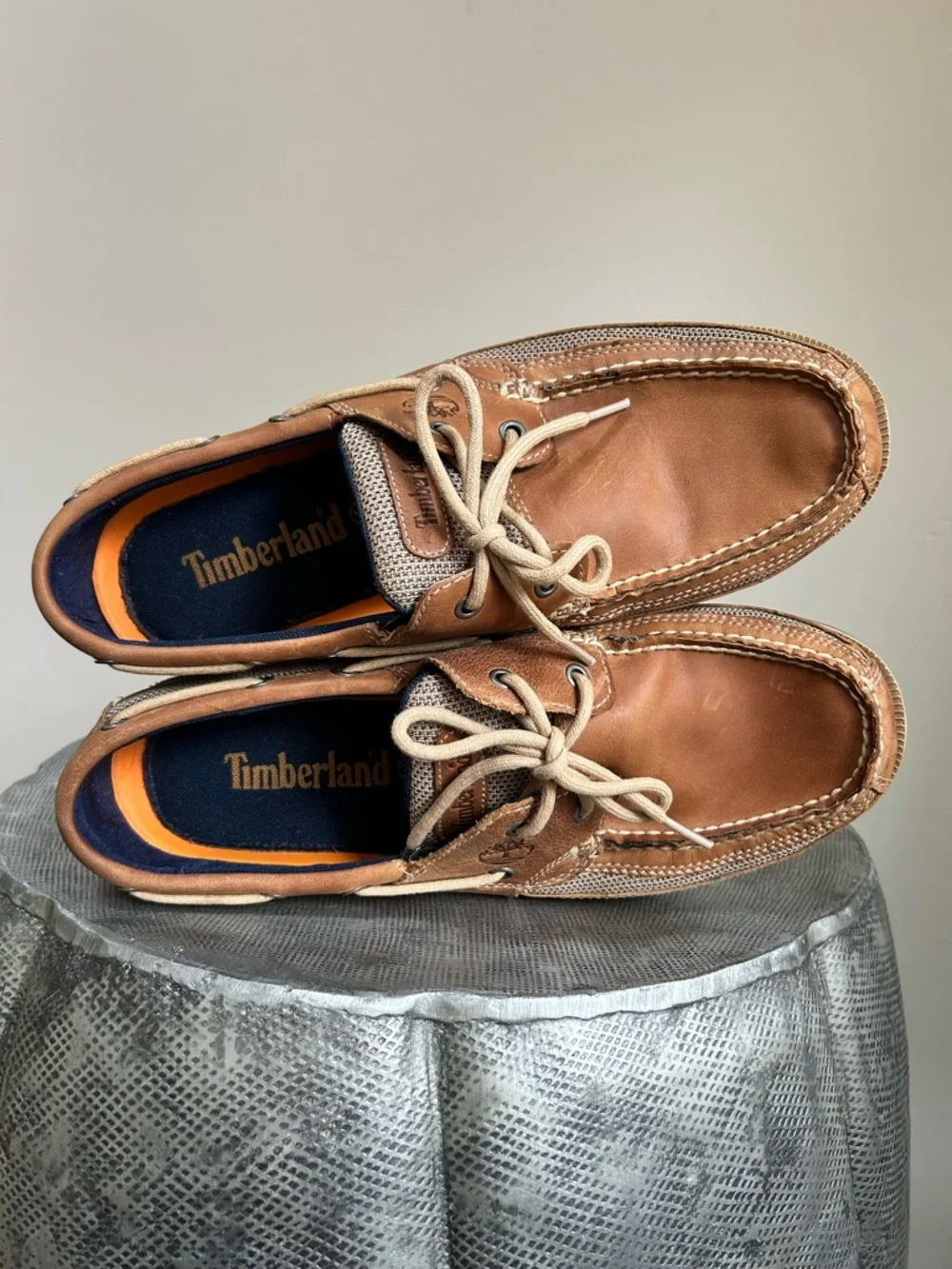 Timberland ~ Kiawah Bay Tan Leather Men’s size 11 Lace-Up Boat Shoes